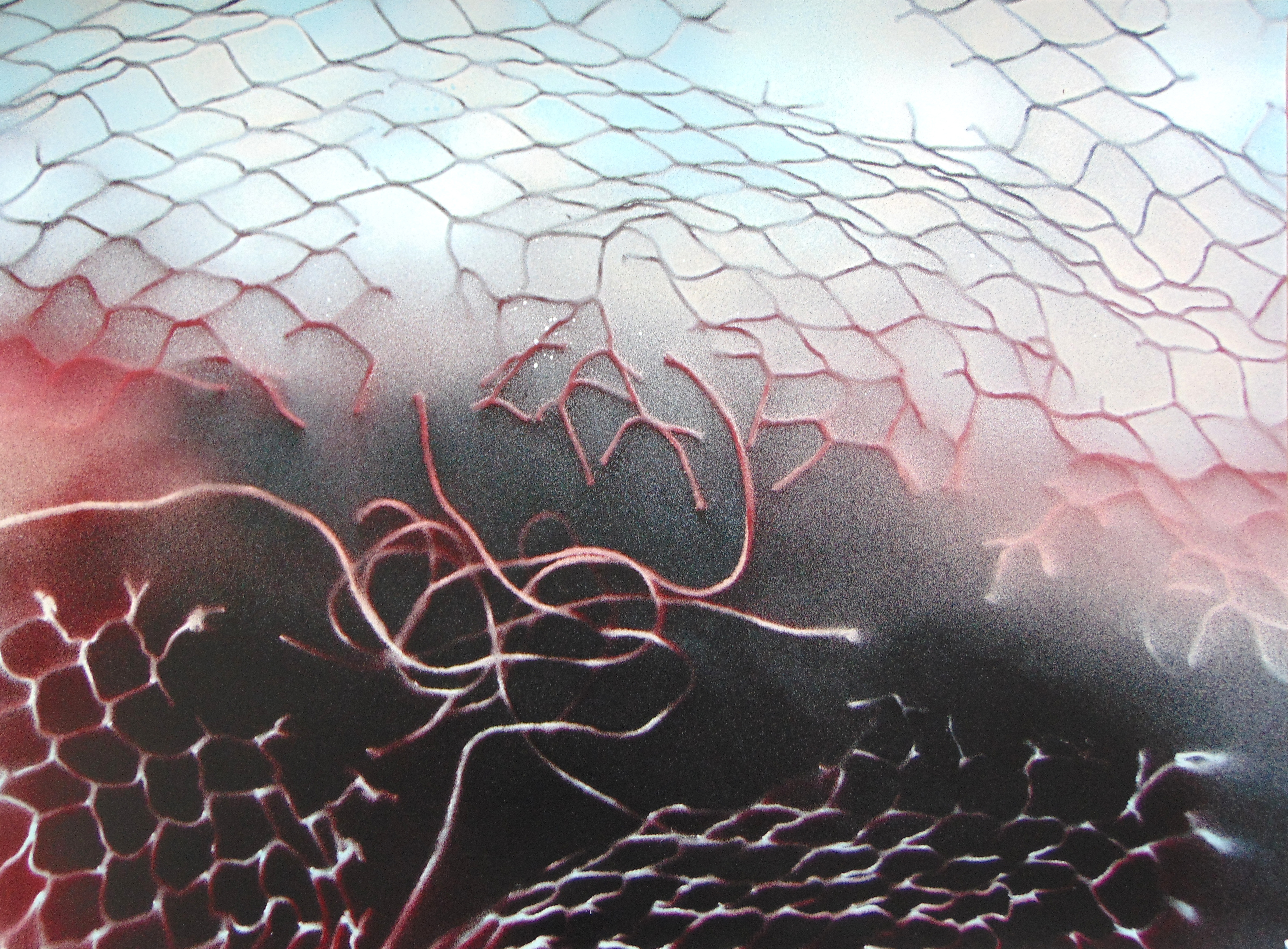 Abyss II (spray paint on canvas paper, 58cm x 77cm)